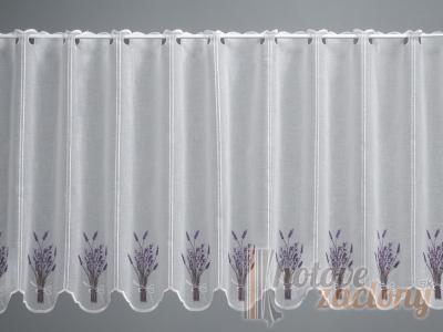Záclona biela vyšívaná metrážová vitrážka „1 diel 16cm“