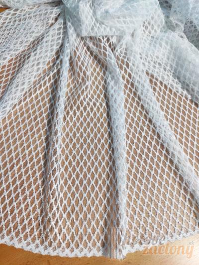Záclona biela metrážová žakár „nekrčivá, celoplošný vzor