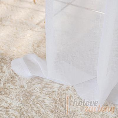 Hotová záclona biela na kruhy – hladký voál bez vzoru