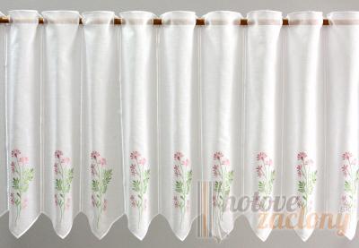Záclona metrážová vitrážka s ružovými kvetmi „V/693“