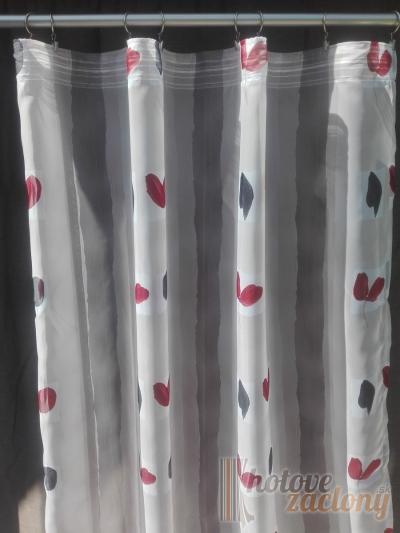 Hotový záves ľahký na sivom podklad so vzorom listu N 07