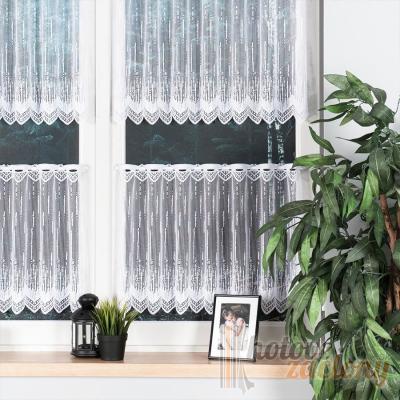Záclona biela žakarová s otvormi – výška 120 cm (metráž)