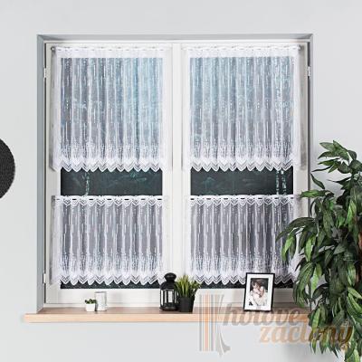 Záclona biela žakarová s otvormi – výška 120 cm (metráž)