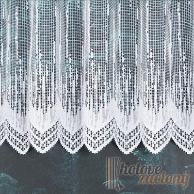 Záclona biela žakarová s otvormi – výška 120 cm (metráž)