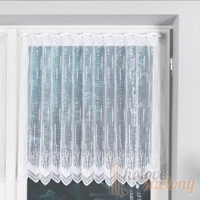 Záclona biela žakarová s otvormi – výška 120 cm (metráž)