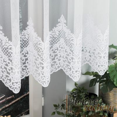 Biela vyšívaná záclona výška 120 cm (metráž)
