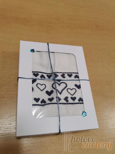 Kuchynská utierka froté - modré srdiečka 50x70 cm