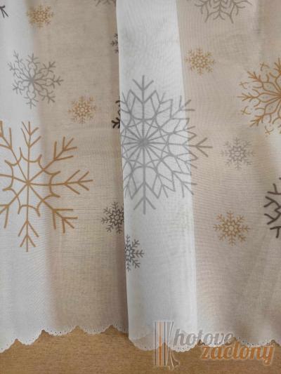 Hotová záclona vianočná vitrážka 60cm výška 100 cm šírka
