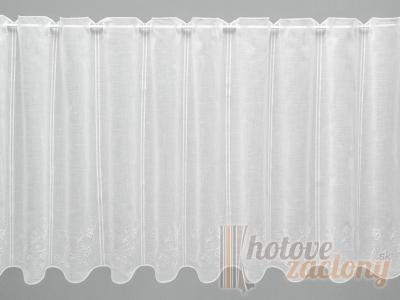 Záclona bílá metrážová vyšívaná „1 diel 16cm“