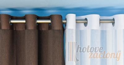 Záves ľahký-dekoračný hrdzavej farby s lankom v mertáži