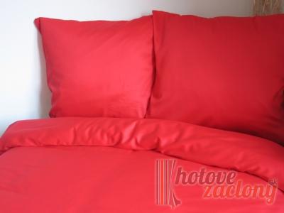 Obliečka saténová jednofarebná červená rozmerov: 70cm×90cm (1ks) + 140cm×200cm (1ks)
